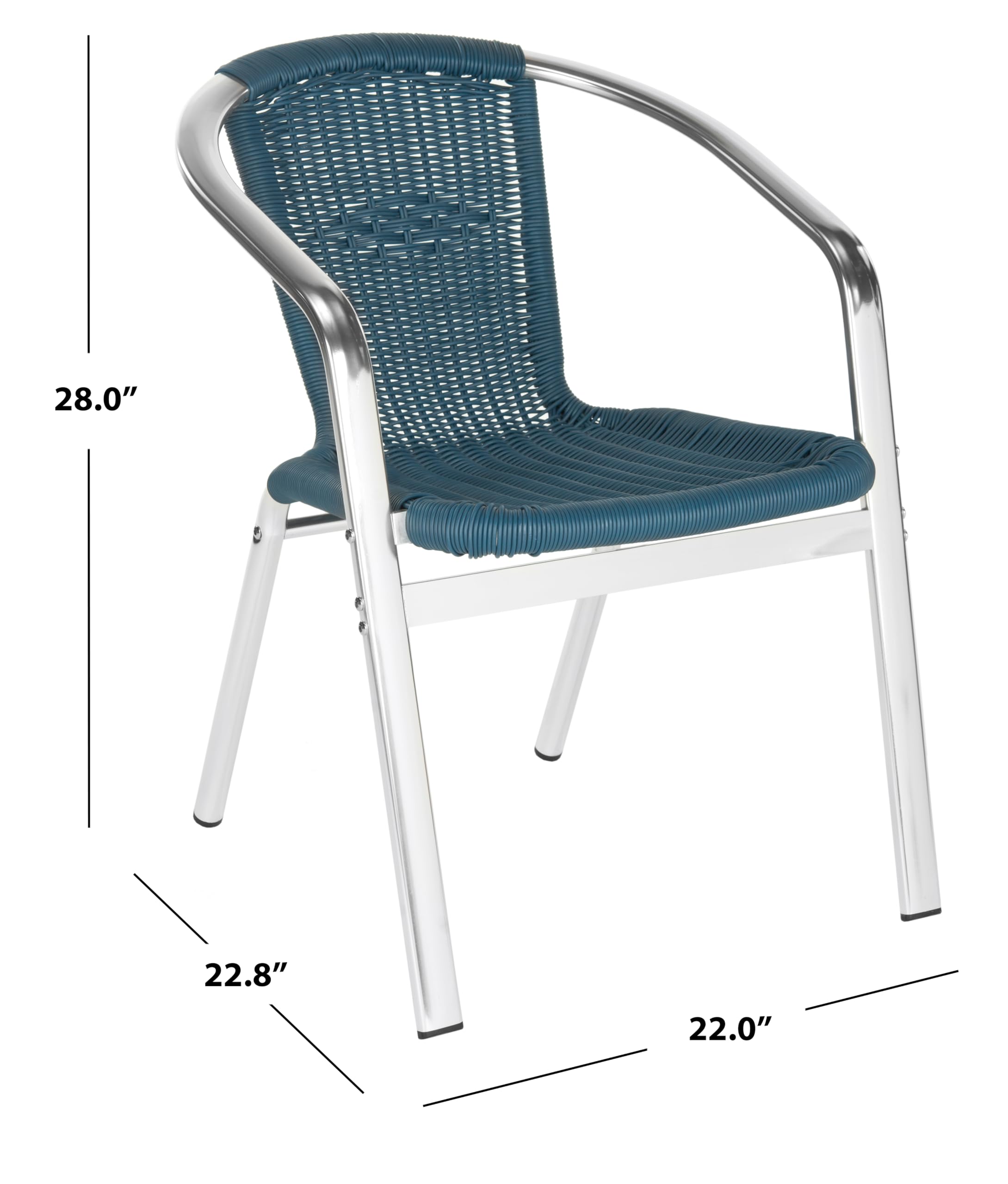Safavieh Home Collection Wrangell Teal Indoor-Outdoor Stacking Arm Chair