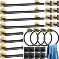 Blulu 28 Pcs Bathroom Hardware Set Stainless Steel Bathroom Accessories Set, Including 16 Bath Towel Bar, Towel Rings, Robe Ho