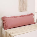 Pink Mocha Body Pillow Cover 20X54Inches Long Pillowcase Ruffled Pillowcases Shabby Chic Ruffled Fringe Decor Body Ruffled Pillo