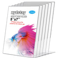 Xydstay 6Pack Acrylic Sign Holder 5X7 For Picture Frames, L Shape Clear Plastic, Plastic Sign Holder,Menu Holder, Unbreakable Ta