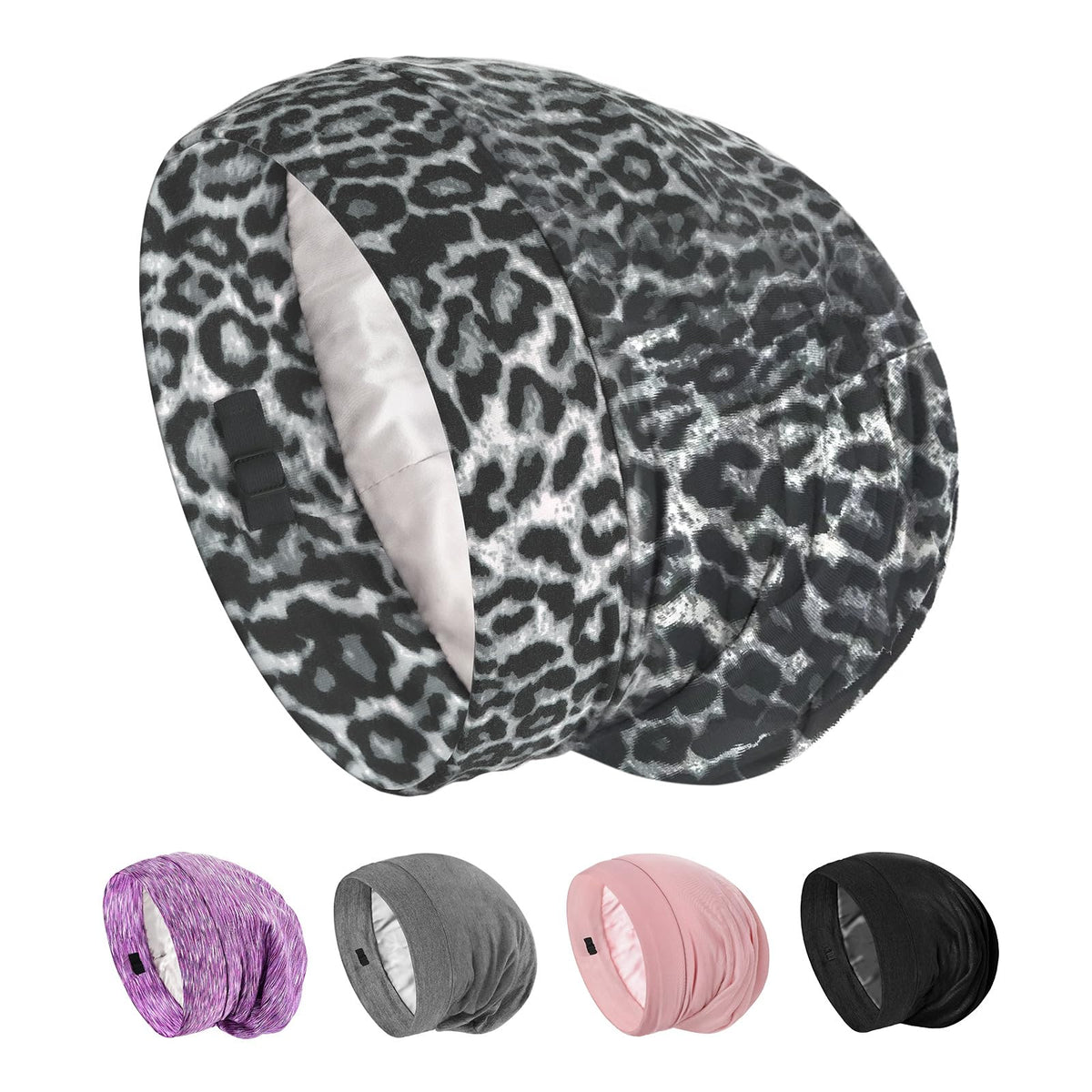 SOLZEK Real Silk Bonnet for Sleeping Hair Wrap Men Women Curly Adjustable Night Cap for Natural Hair Anti Frizz Stay on Double L