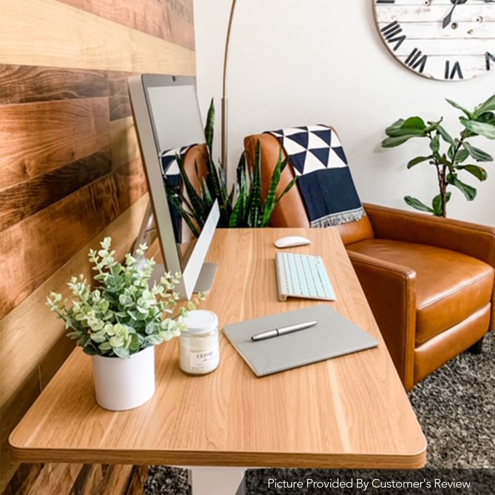 Flexispot Height Adjustable Electric Standing Desk 48 X 30 Inches Whole-Piece Desk Stand Up Home Office Desk (White Frame + 48' Maple Top, 2 Packages)