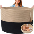 XXXXL WASHABLE Blanket Basket Living Room Boho 24 x 17 2PCs Toy Baskets Woven Rope Basket for Blankets,Pillows,Throws,Laundry + 