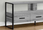 Monarch Specialties I 2617 Tv Stand, 48 Inch, Console, Media Entertainment Center, Storage Drawers, Living Room, Bedroom, Laminate, Metal, Grey, Black