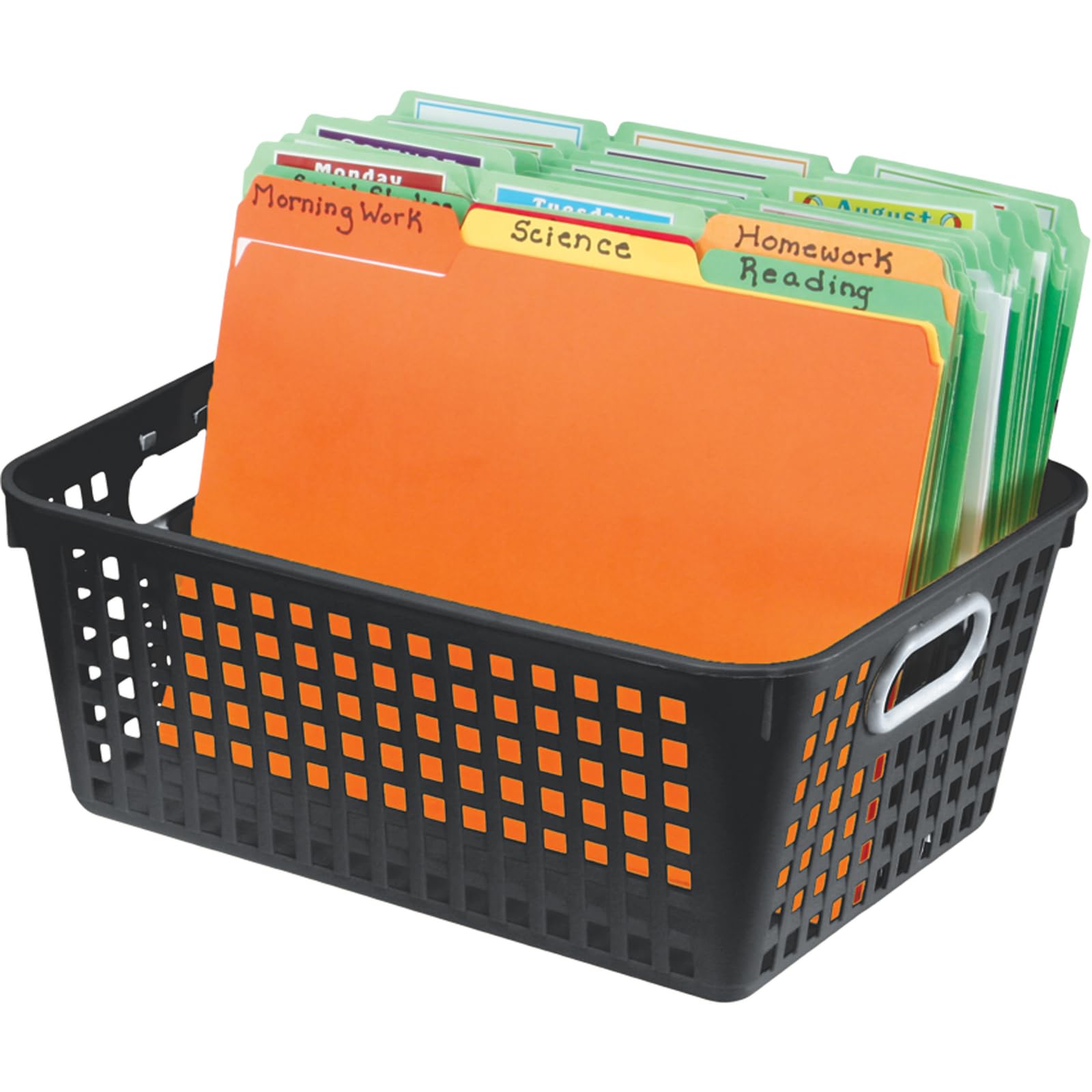 Really Good Stuff - 160016Pe Multi-Purpose Plastic Storage Baskets For Classroom Or Home Use - Stackable Mesh Plastic Baskets Wi