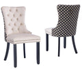 Lktart Velvet Dining Chairs Set Of 2, Tufted Dining Room Chair With Nailhead Ring Pull Trim, Upholstered Dining Chair With Solid