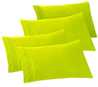 Elegant Comfort 4-Pack Solid Pillowcases 1500 Thread Count Egyptian Quality - Easy Care, Smooth Weave, Wrinkle And Stain Resistant, Easy Slip-On, 4-Piece Set, Standard/Queen Pillowcase, Lime