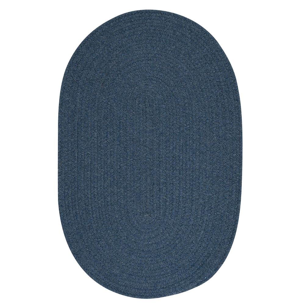 Solid Wool Blend Federal Blue Rug Rug Size: Oval 5' X 7'