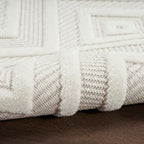 Nourison Versatile Indoor/Outdoor Ivory White 2'2'' X 20' Area --Rug, Easy --Cleaning, Non Shedding, Bed Room, Living Room, Dini