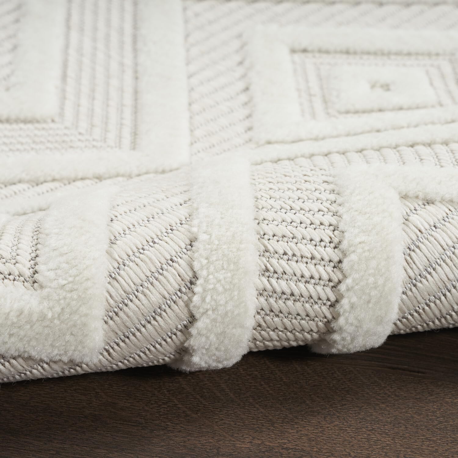 Nourison Versatile Indoor/Outdoor Ivory White 2'2'' X 20' Area --Rug, Easy --Cleaning, Non Shedding, Bed Room, Living Room, Dini