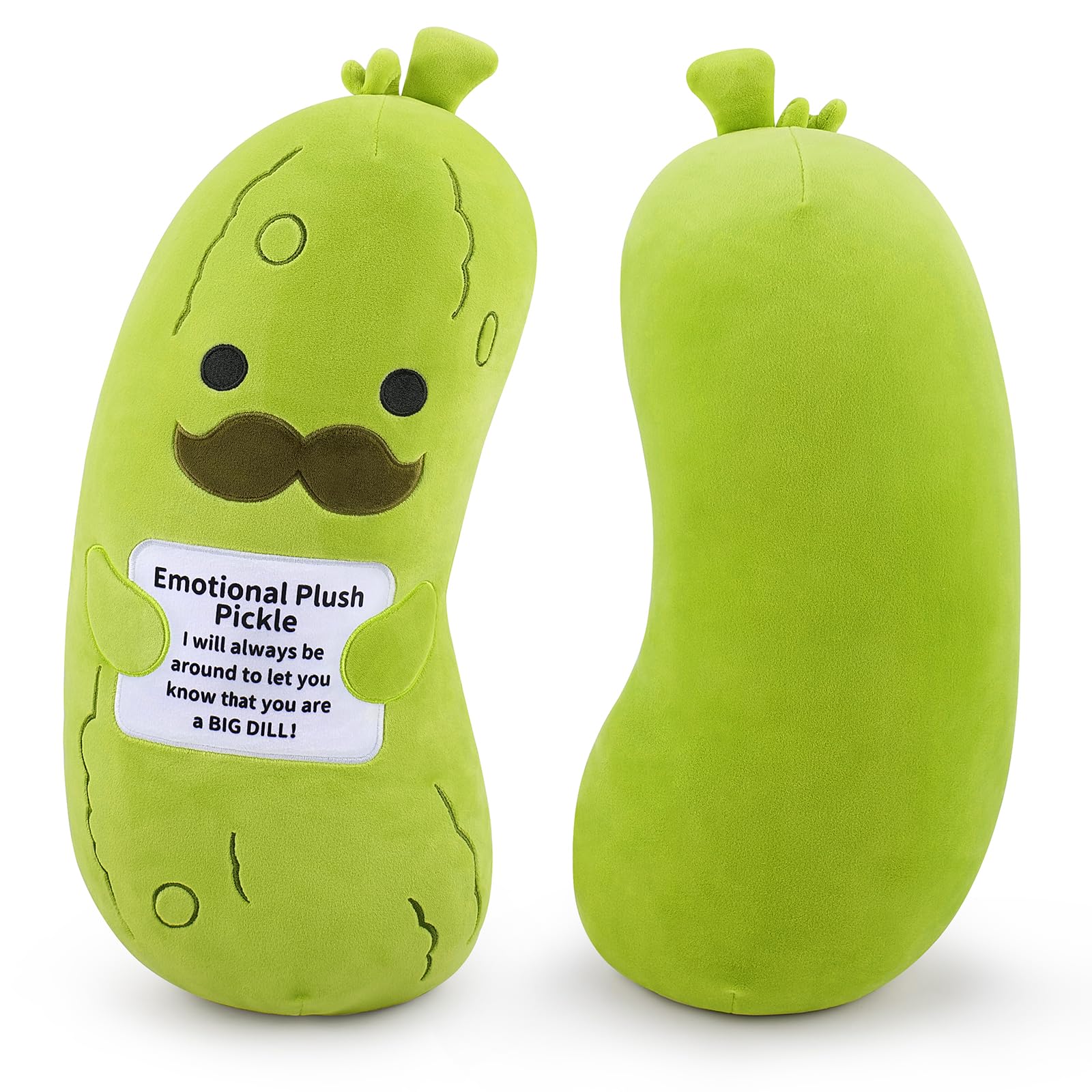 Sprinqdawin Emotional Plush Pickle-20    Pickle Stuffed Animal,Plushies Cucumber Stuffed Animal with Positive Warm Words,Kawaii 