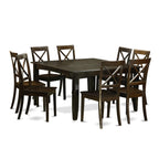 East West Furniture PFBO9-CAP-W 9 Piece Modern Dining Table Set Includes a Square Wooden Table with Butterfly Leaf and 8 Kitchen Dining Chairs, 54x54 Inch, Cappuccino