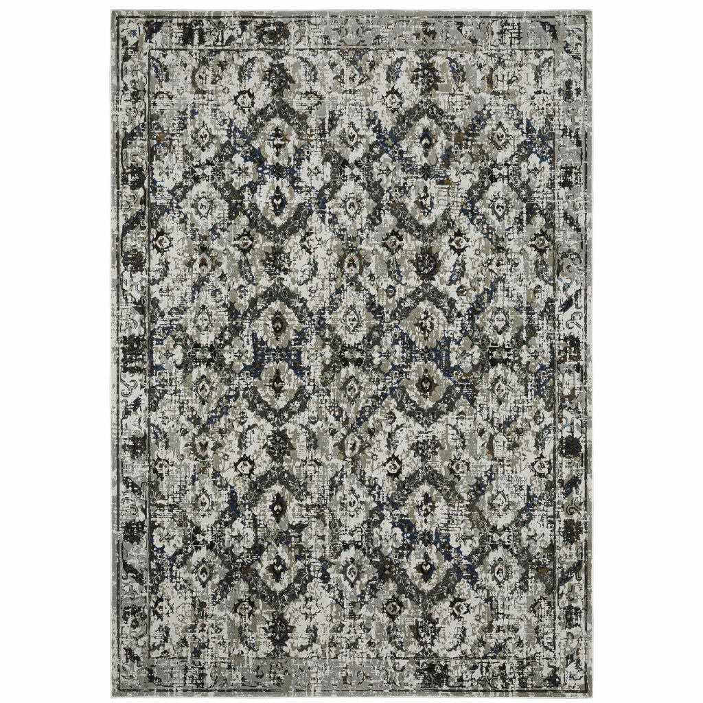 HomeRoots 508945 10 x 13 ft. Oriental Power Loom Stain Resistant Area Rug Multi Color