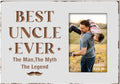 EXQUIDECA Best Uncle Ever Gifts from Niece Nephew - Engraved Uncles Picture Frames 4x6 Inches - Carving Fathers Day Birthday Ch