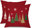 Dfxsz Christmas Pillow Covers 16X16 Inch Set Of 2 Christmas Tree Decorative Red Throw Pillows Winter Christmas Decor For Home Co
