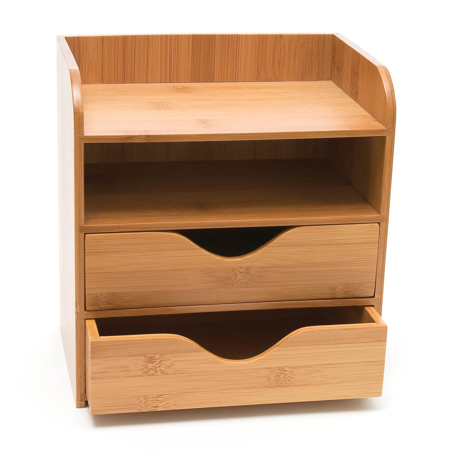 Lipper International 1804 Bamboo Wood 4-Tier Desk And Office Supply Organizer, 7 5/8' X 5 1/8' X 8 1/4'