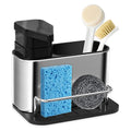 Kitchen Sink Caddy With Soap Dispenser, Brush Holder & Sponge Holder | Countertop Kitchen Organizer For Dish Soap, Scrub Brushes