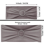 Mds Pack Of 50 Spandex Chair Sashes Bow Sash Elastic Chair Bands Ties With Buckle For Wedding And Events Decoration Spandex Slider Sashes Bow - Silver Gray