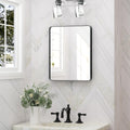 Keonjinn Black Bathroom Mirror for Over Sink, 16 x 20 Inch Rounded Rectangle Bathroom Vanity Mirror, Matte Black Farmhouse Mirro