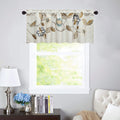 VOGOL Rustic Style Curtain Valance for Kitchen Windows, Blooming Flowers Embroidered Keep Privacy Window Shades, Thick Breathabl