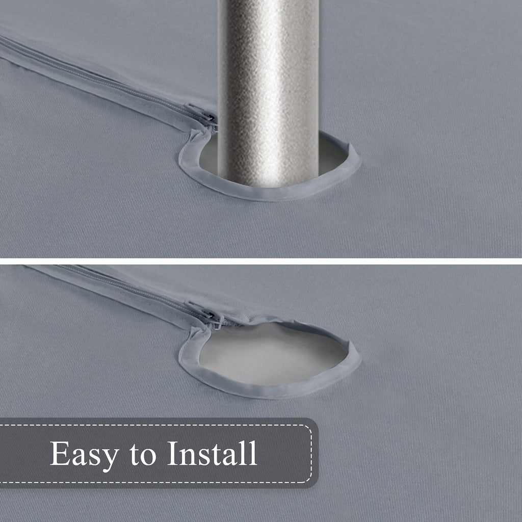 Saraflora Outdoor And Indoor Tablecloth -60X84 Inch Silver, Wrinkle Free Washable Waterproof Table Cloth With Umbrella Hole And Zipper Rectangle Table Cover For Spring/Summer/Patio/Picnic/Bbqs/Party