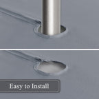 Saraflora Outdoor And Indoor Tablecloth -60X84 Inch Silver, Wrinkle Free Washable Waterproof Table Cloth With Umbrella Hole And Zipper Rectangle Table Cover For Spring/Summer/Patio/Picnic/Bbqs/Party