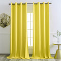 Grommet Top Blackout Long Curtains 95 Inch For Apartment Villa Room Window Treatment Set Lemon Yellow Curtains 2 Panels Each Is