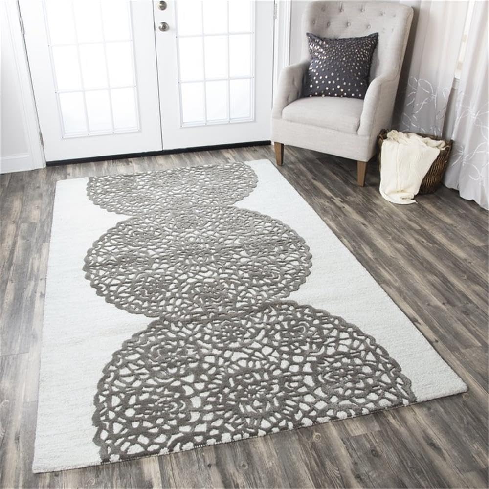 Rizzy Home Alora Decor Charming 10' X 14' Grey/Gray/Rust/Blue Hand-Tufted Area Rug