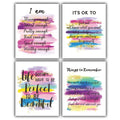 Positive affirmations wall decor, Pink Inspirational Wall Art Poster for Home Office, Bedroom, Bathroom, Motivational Quotes Pri