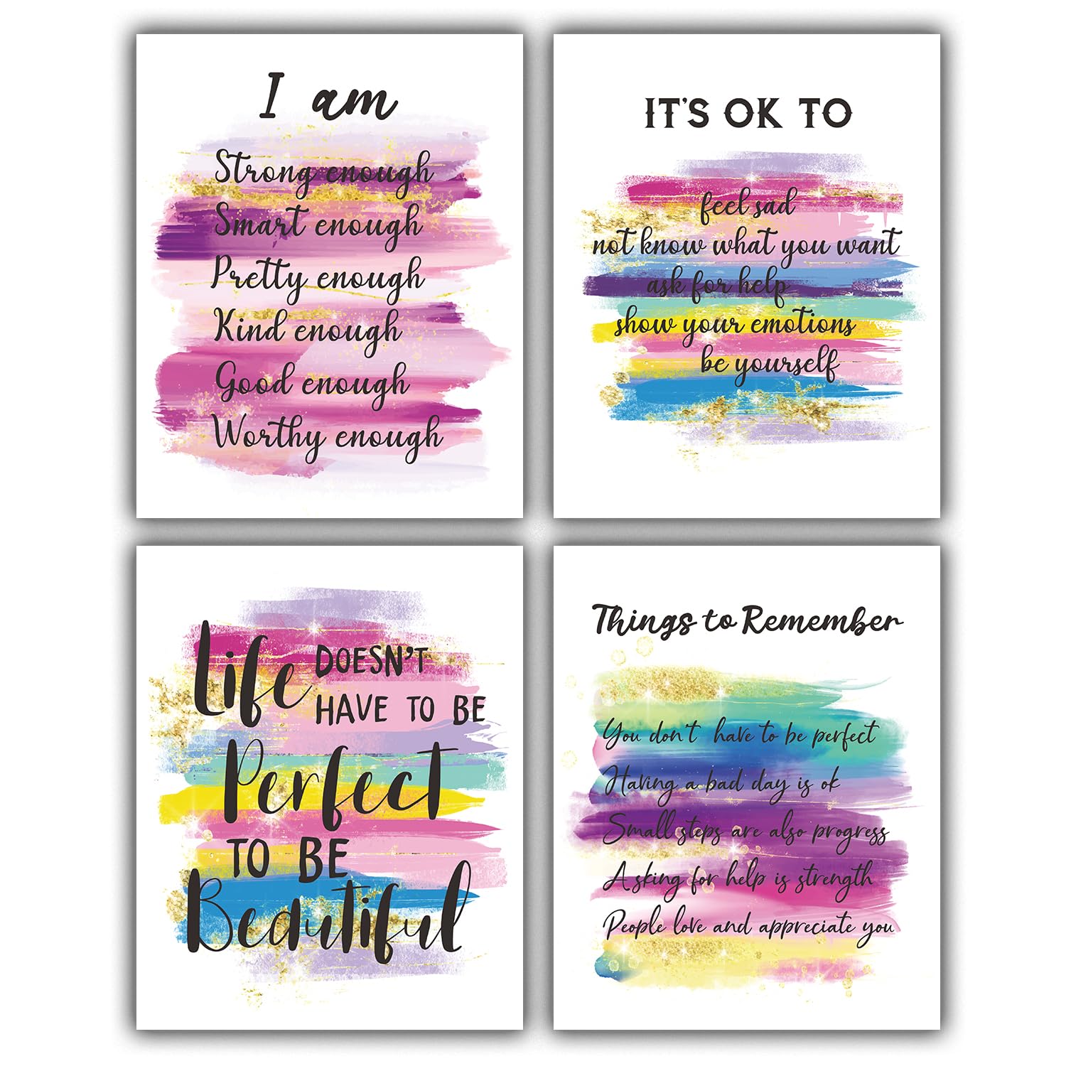 Positive affirmations wall decor, Pink Inspirational Wall Art Poster for Home Office, Bedroom, Bathroom, Motivational Quotes Pri