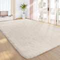 Sour Lemon Area Rugs 9x12 Living Room, Cream Large Area Rug Shag Shaggy Carpet Soft Plush Furry Bedside Rug, Machine Washable Ar