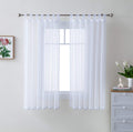 HLC.ME White Tab Top 54 inch x 63 inch Long Window Curtain Sheer Voile Panels for Living Room & Bedroom, Set of 2