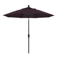 California Umbrella 9 Round Aluminum Market Umbrella, Crank Lift, Collar Tilt, Bronze Pole, Pacifica Purple