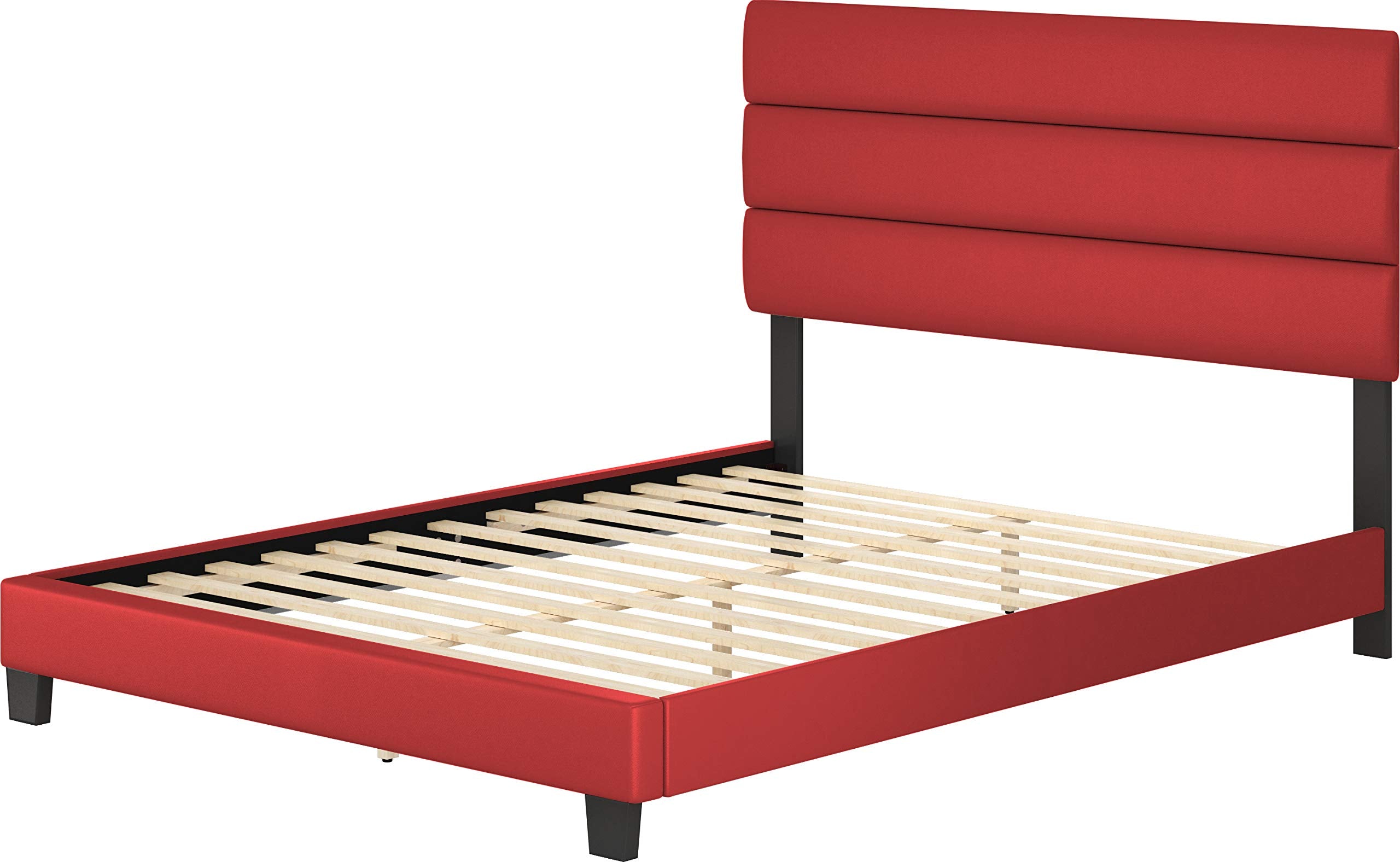 Boyd Sleep Piedmont Upholstered Platform Bed with Headboard, Mattress Foundation with Strong 13 Wood Slat Supports, No Box Spring Required