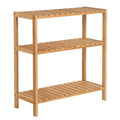 SONGMICS Bamboo Storage Shelf, 3-Tier Shelving Unit, Multifunctional, in The Entryway, Bathroom, Living Room, Balcony, Kitchen, 