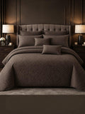 Laying Style Microfiber Glace Cotton AC Comforter Set King Size Double Bed with 1 Flat Bedsheet90x100 inch and 2 Pillow Covers 
