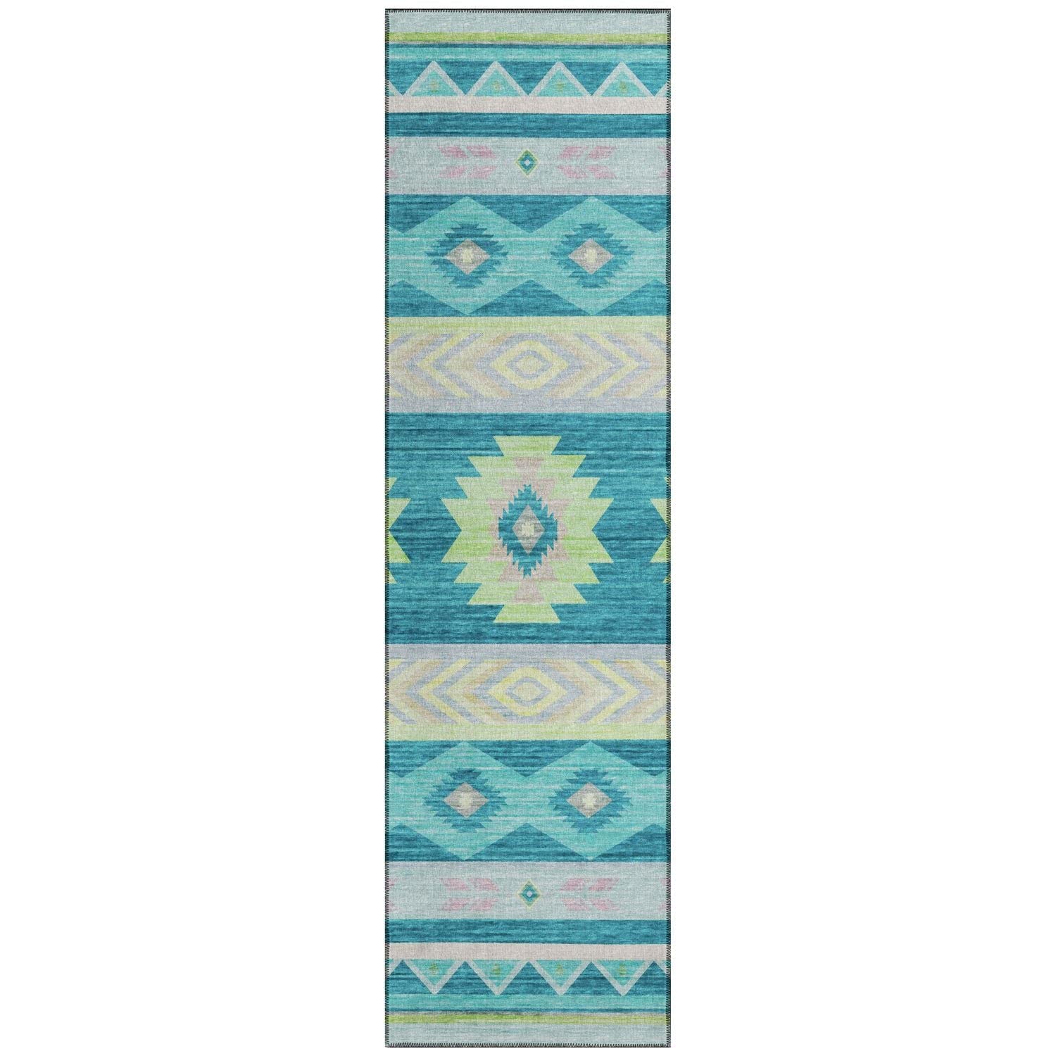 Phoenix Ph3 Blue Southwestern Rug Runner 2' 3" X 7 ' 6"
