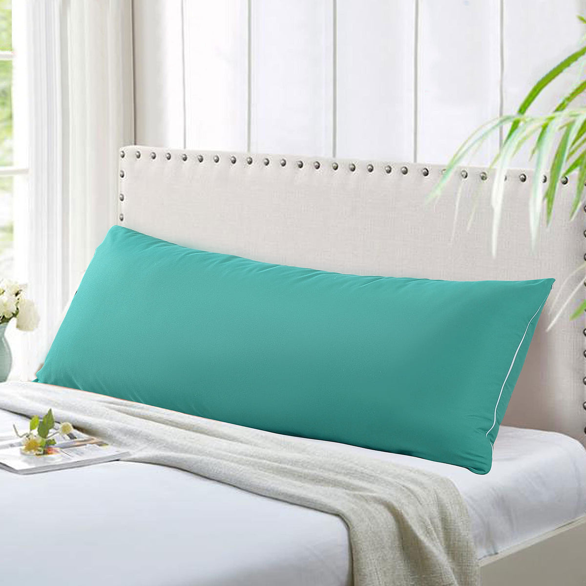 Evolive Ultra Soft Microfiber Body Pillow Cover/Pillowcases 21'X54' With Hidden Zipper Closure (21'X54' Body Pillow Cover, P