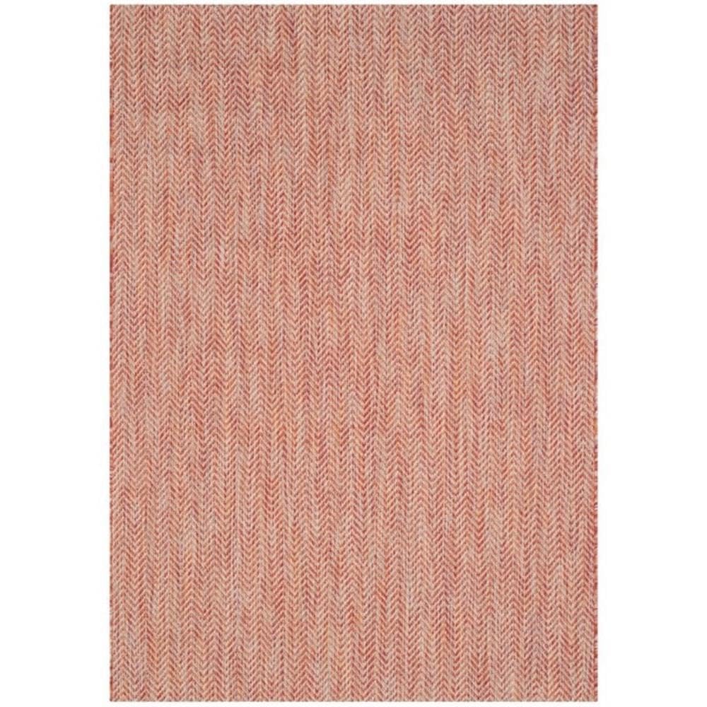 SAFAVIEH Courtyard Collection Area Rug - 9' x 12', Red & Beige, Non-Shedding & Easy Care, Indoor/Outdoor & Washable-Ideal for Pa