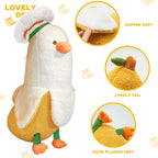 PEACH CAT Chef Banana Duck Plush Pillow 12 inch White