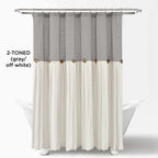 Lush Decor Linen Button Shower Curtain, 72'' X 72'', Gray & White