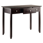 Ergode Wood Burke Home Office Writing Desk - Cottage Style, Spacious Desktop, 3 Drawers, Dark Coffee Finish, Assembly Required