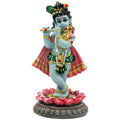alikiki Indian Idol Krishna God Statue - 3.9   H Hindu Murti Idol Little Krishna Play Flute Sculpture for Home Office Temple Man