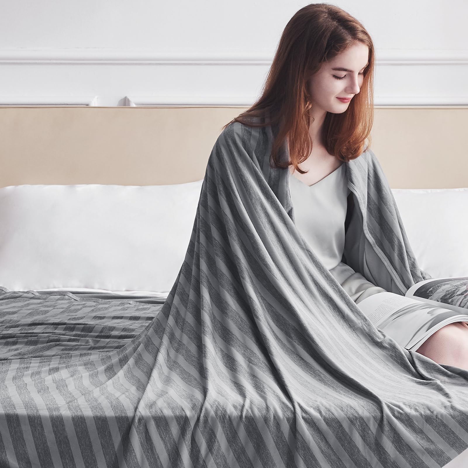 Guohaoi Cooling Blanket (90''X90''Queen Size) For Hot Sleepers And Night Sweats,100% Oeko-Tex Certified,Arc-Chill Q-Max >0.5 Coo