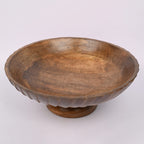 Edhas Mango Wood Decorative Wooden Bowl Hand Carved Home Decor For Dining Table Center, Living Room, Kitchen D  Cor (12' X 12'