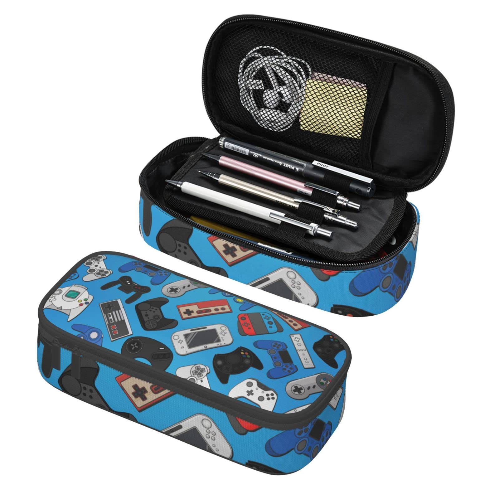 Duduho Video Game Controller Background Pencil Case Bag Pen Holder Pouch School Office Marker Desk Organizer Stationery Storage