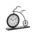 Deco 79 Metal Bike Clock, 13 x 3 x 12, Brown