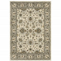 HomeRoots 508855 10 x 13 ft. Beige Gray Brown & Charcoal Oriental Power Loom Stain Resistant Rectangle Area Rug