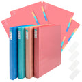 Yoobi 1/2 Inch Multicolor Binder & 8-Tab Divider Set - 4-Pack Of 3-Ring Binders With 2 Pockets, 4-Pack Of Binder Organizer Tabs
