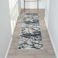 LUXE WEAVERS Marble Abstract Blue 2x7 Area Rug